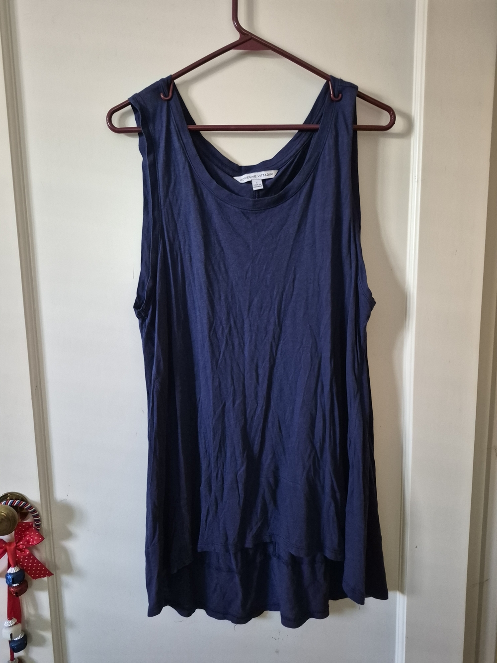 Adrienne Vittadini Navy Sleeveless Tunic Tank